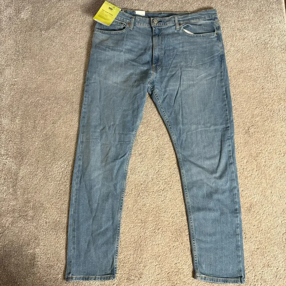 Levis Mens 512 Slim Taper Light Wash Blue Jeans 38x32 Tailored Stretch